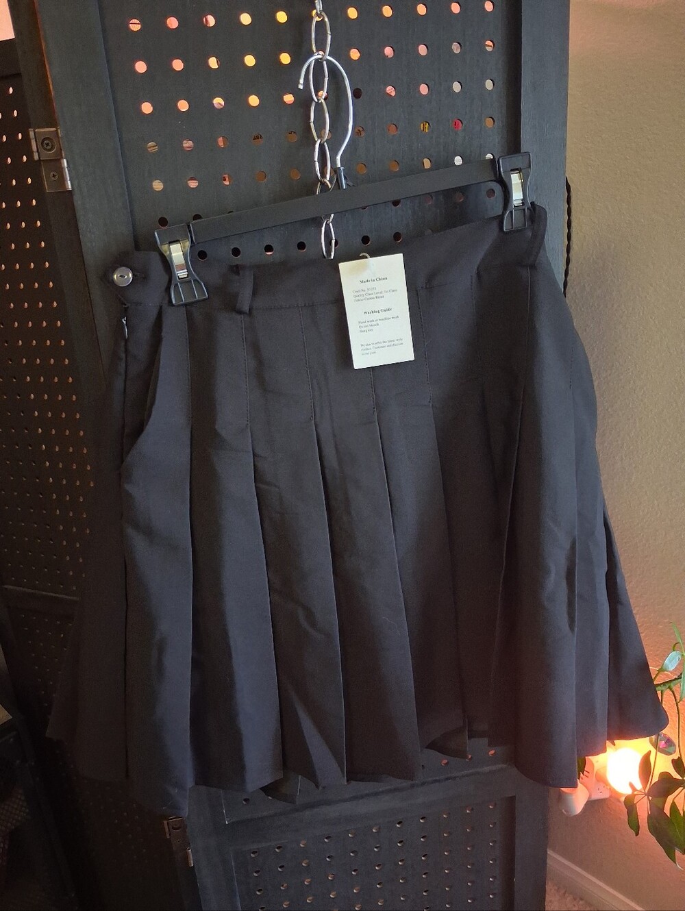 Black Pleated Women's Skirt With Attached Shorts Underneath, Plus Pockets